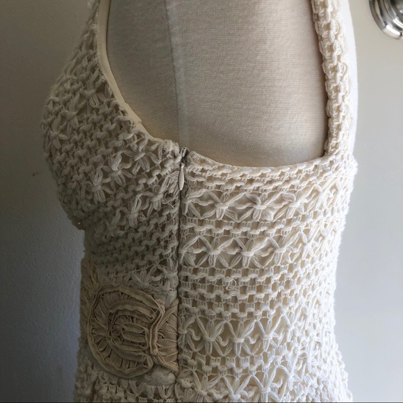 Eva Franco Boho Crochet Sun Dress size 8 cream - Picture 7 of 11